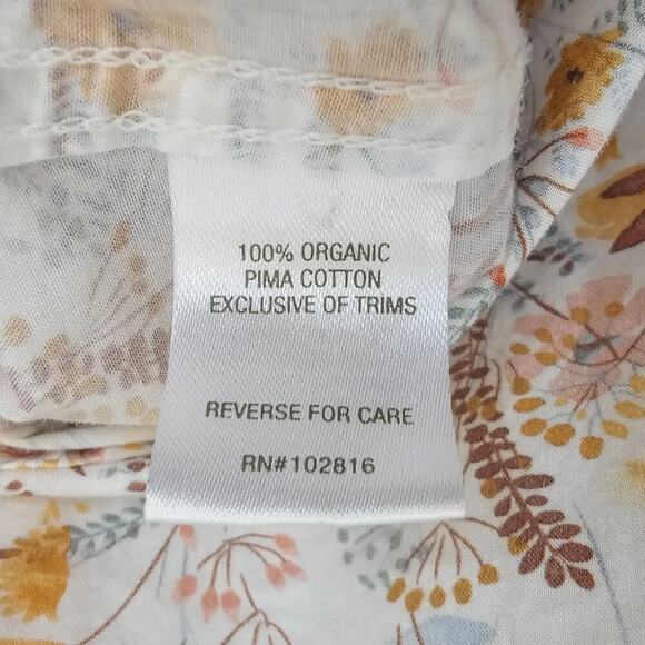 Garnet Hill Autumn Floral Button-Up Shirt 14 Organic‎ Cotton Business Festival - Picture 7 of 8